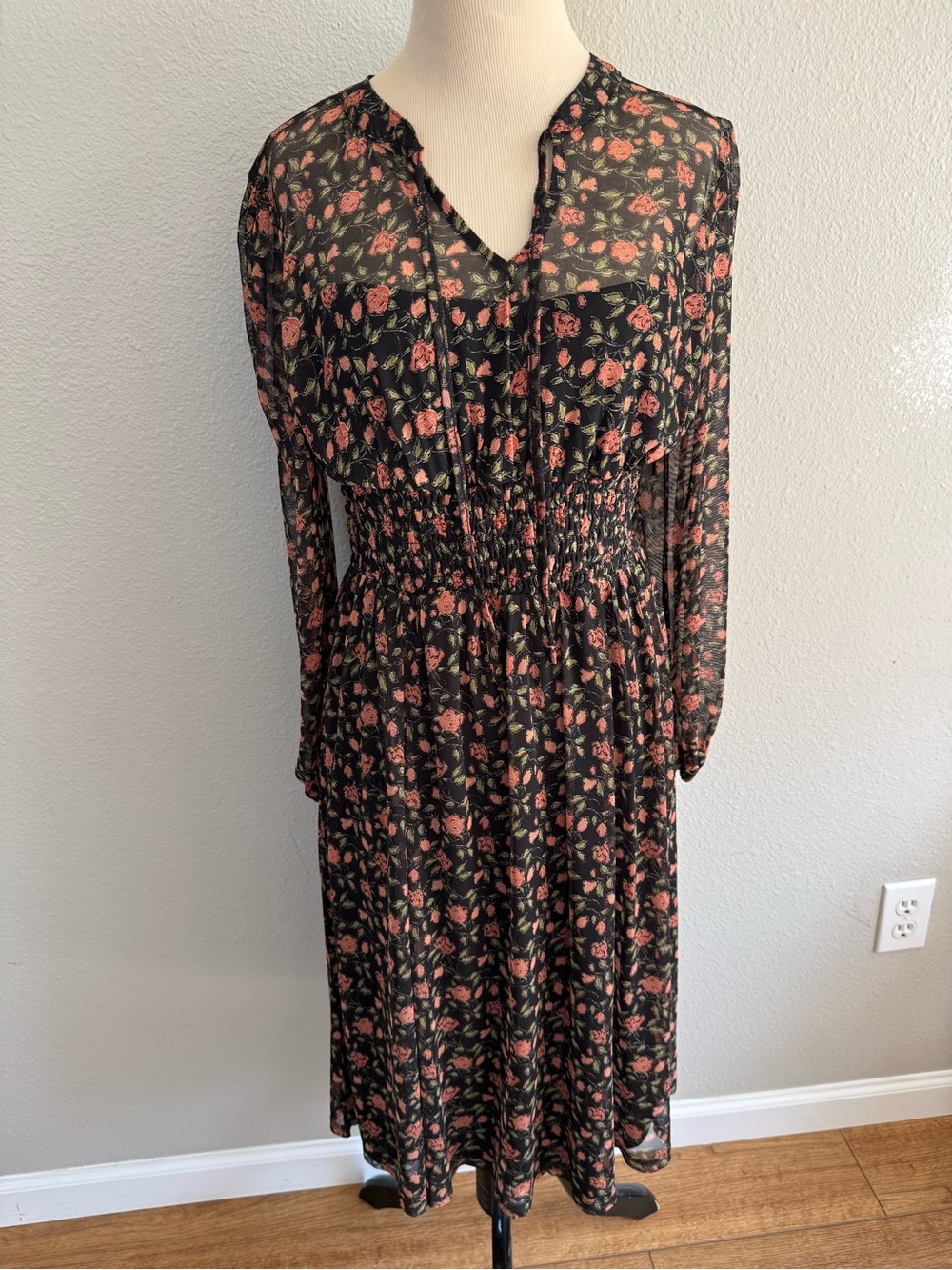 A.U.W.  women’s floral cottagecore print dress size medium